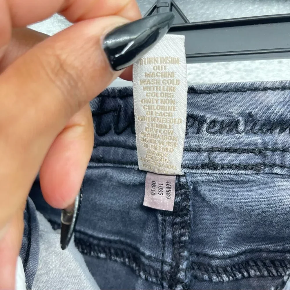 Justice Premium Jeans Girl’s Simply Low Tie Dye Gray Denim Skinny Jeans Size 14